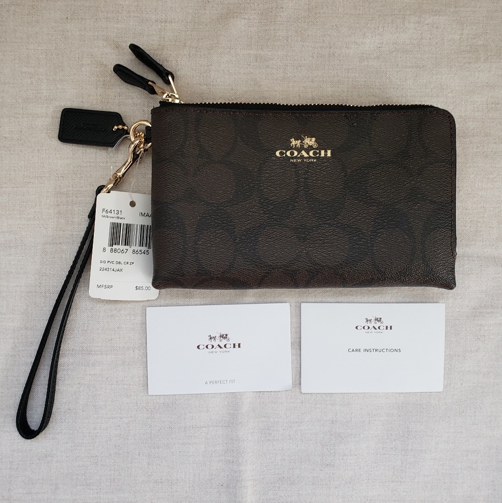Coach Double Zipper Wallet Wristlet F64131
